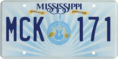 MS license plate MCK171