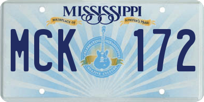 MS license plate MCK172