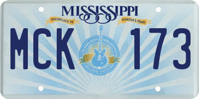 MS license plate MCK173