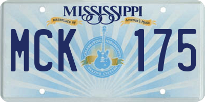 MS license plate MCK175