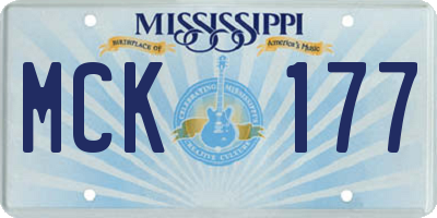 MS license plate MCK177