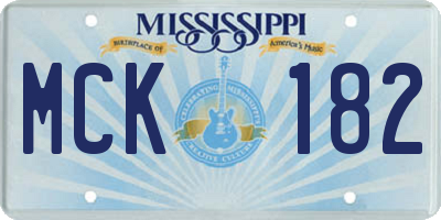 MS license plate MCK182