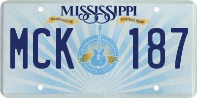 MS license plate MCK187
