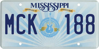 MS license plate MCK188