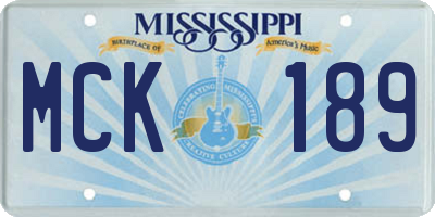 MS license plate MCK189