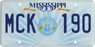 MS license plate MCK190