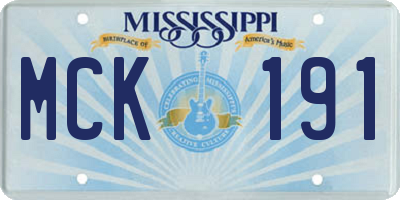 MS license plate MCK191
