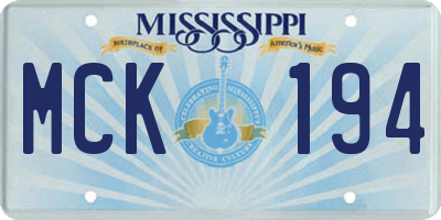 MS license plate MCK194