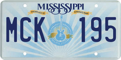 MS license plate MCK195