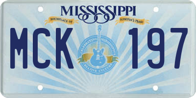 MS license plate MCK197
