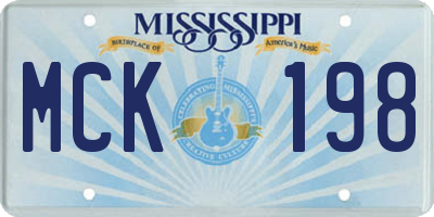 MS license plate MCK198