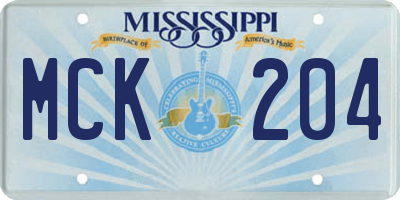 MS license plate MCK204