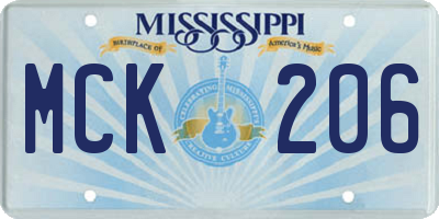 MS license plate MCK206