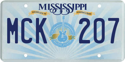 MS license plate MCK207
