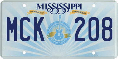 MS license plate MCK208