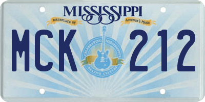 MS license plate MCK212