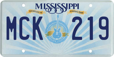 MS license plate MCK219