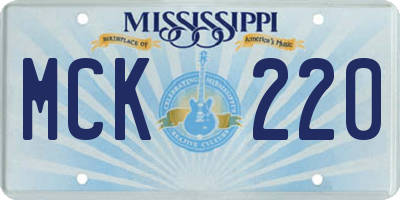 MS license plate MCK220