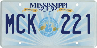 MS license plate MCK221