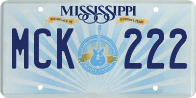 MS license plate MCK222