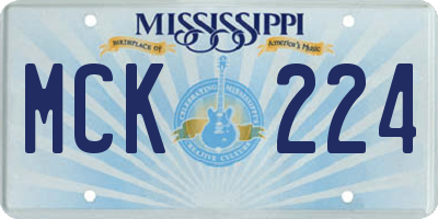 MS license plate MCK224