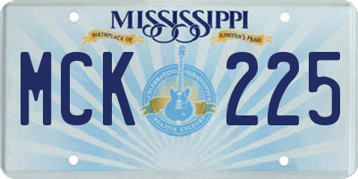 MS license plate MCK225