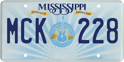 MS license plate MCK228