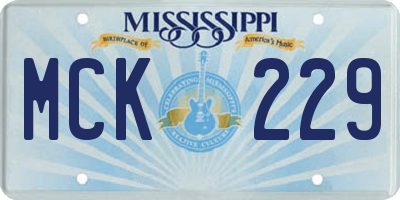 MS license plate MCK229