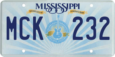 MS license plate MCK232