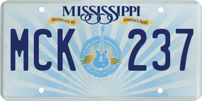 MS license plate MCK237