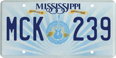 MS license plate MCK239