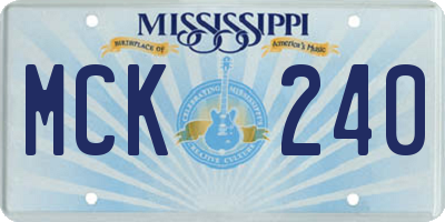 MS license plate MCK240
