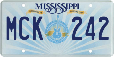 MS license plate MCK242