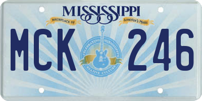 MS license plate MCK246