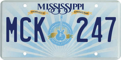 MS license plate MCK247