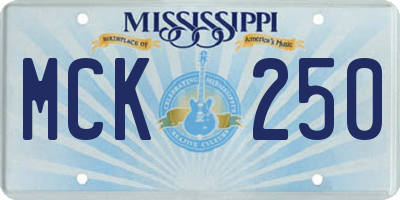 MS license plate MCK250