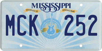 MS license plate MCK252