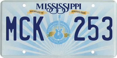 MS license plate MCK253