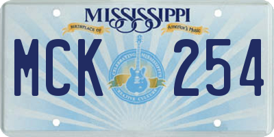 MS license plate MCK254
