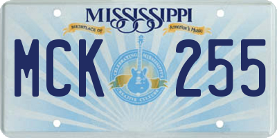 MS license plate MCK255