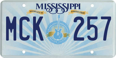 MS license plate MCK257