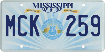 MS license plate MCK259