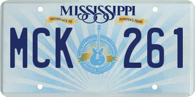 MS license plate MCK261