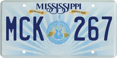 MS license plate MCK267