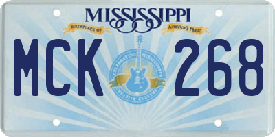 MS license plate MCK268
