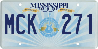 MS license plate MCK271