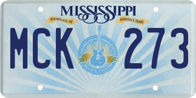 MS license plate MCK273