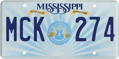 MS license plate MCK274