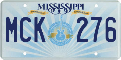 MS license plate MCK276