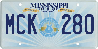 MS license plate MCK280